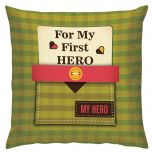 For My First Hero Text Printed Washable Zip Closure and Soft Fabric Fathers Day Gift