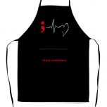 Story Continues Text Printed Black Background Designed Customised Full Apron