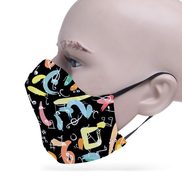Black Color Multi Color Designs Printed Customised Face Mask For Kids Men and Women