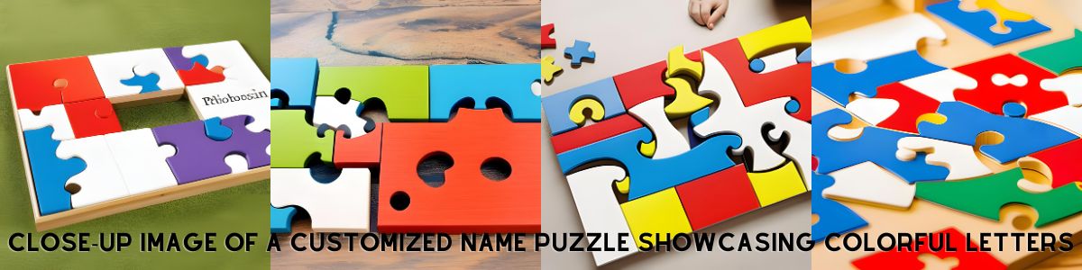 Close-up image of a customized name puzzle showcasing colorful letters