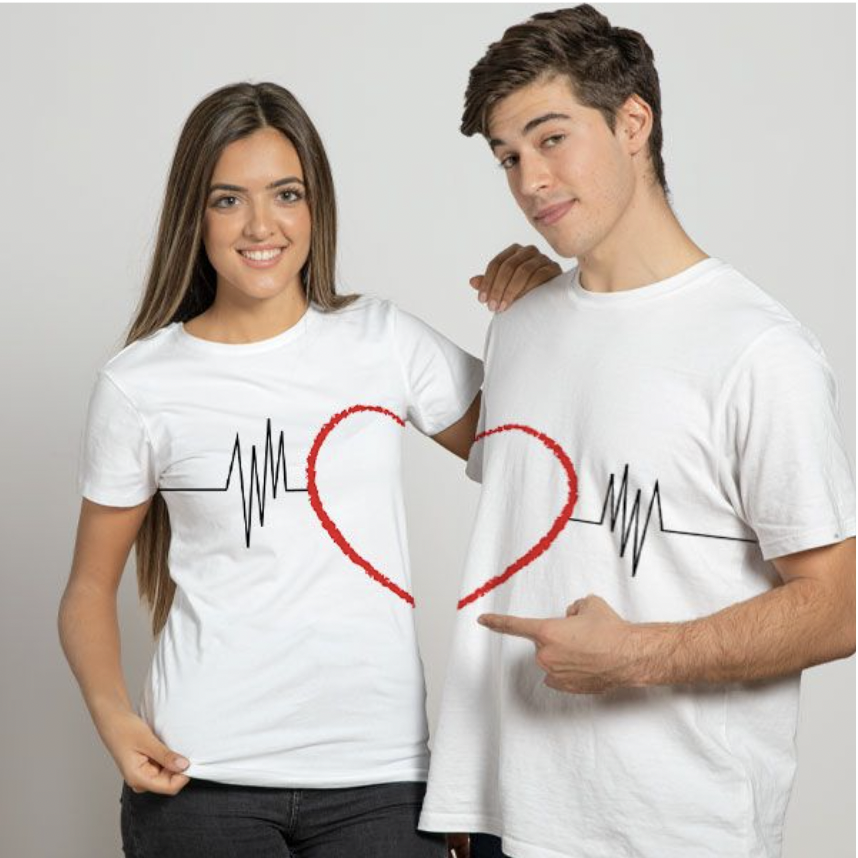 Heart Beat Couple T-Shirts