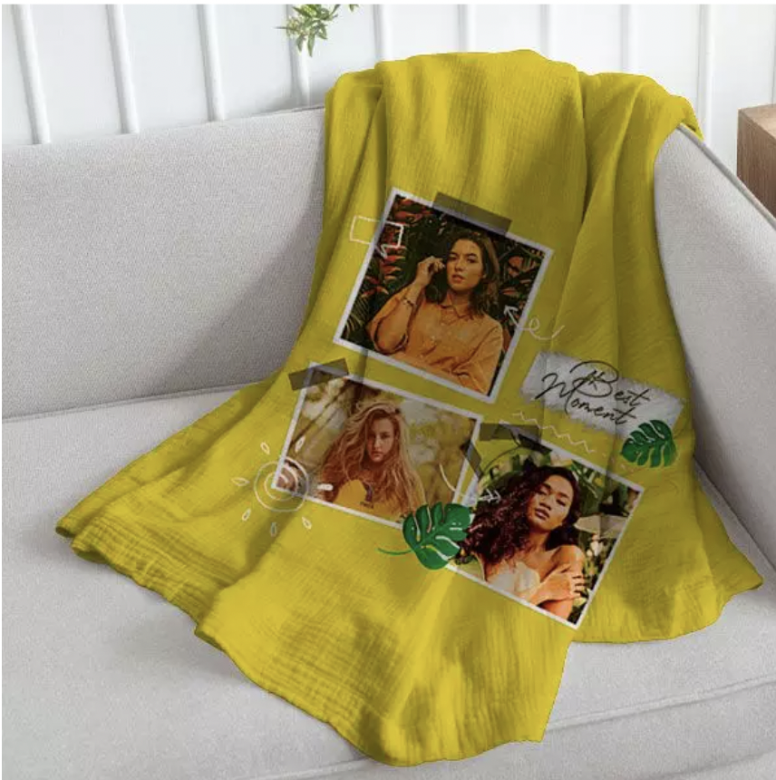 2. Customised Photo Blanket Soft Fleece Fabric Material For Kids, Men and Women