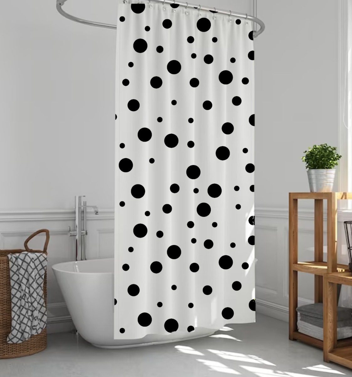 personalised shower curtain polka dots