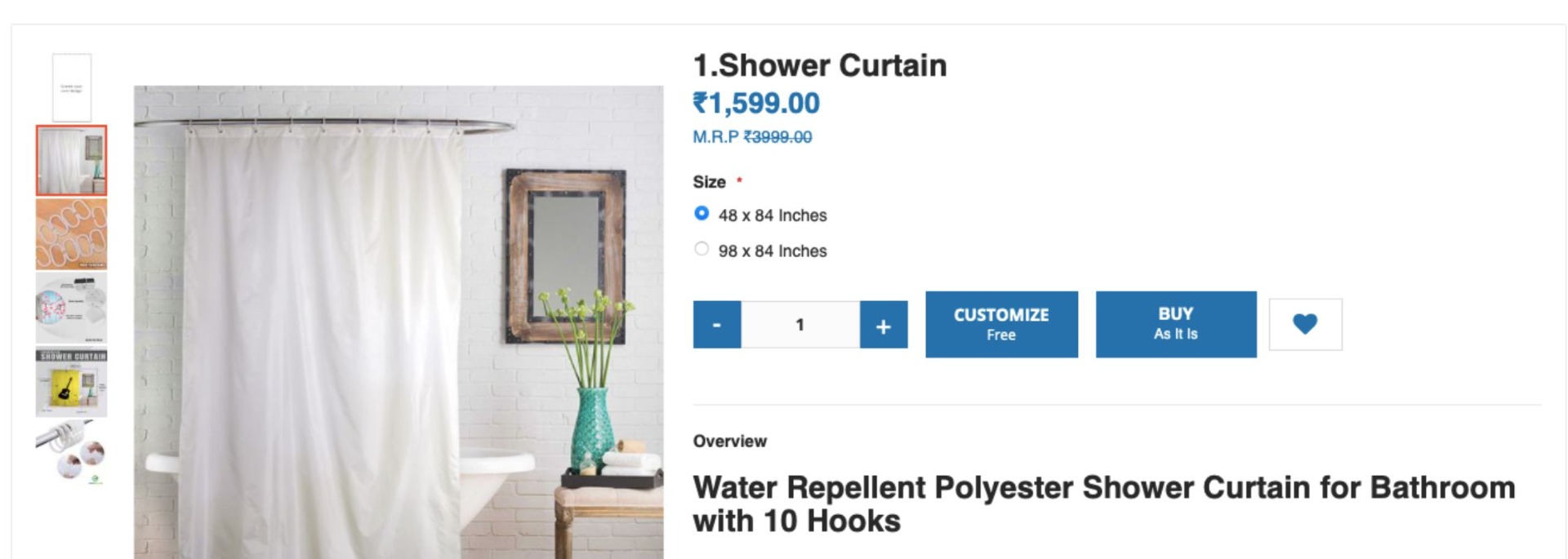 Customize the shower curtain